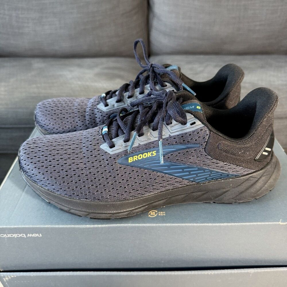 Brooks Anthem 6 Ebony Blue Black Running Shoes Men's Size 10